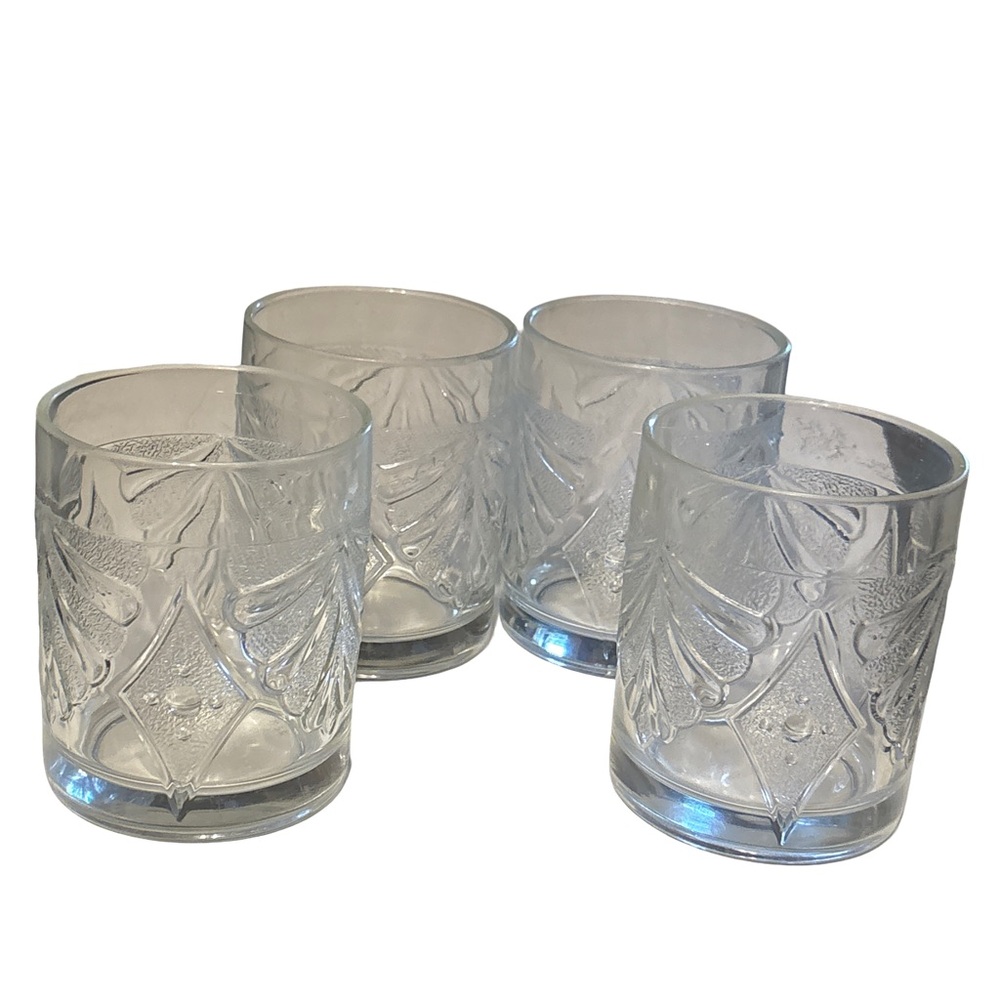 Martha Stewart Set of 6 Everyday Use Fan Diamond Round Clear Glasses - Picture 1 of 16